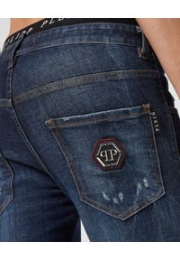 Philipp Plein - PHILIPP PLEIN - Ciemnoniebieskie jeansy Skinny Destroyed. Kolor: niebieski #3