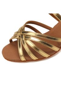 BURTAN - Buty do tańca damskie salsa taniec towarzyski Burtan Havana 7 cm. Kolor: żółty. Sport: taniec
