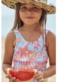 Roxy jednoczęściowy strój kąpielowy dziecięcy. Kolor: niebieski. Materiał: materiał, dzianina, włókno #3