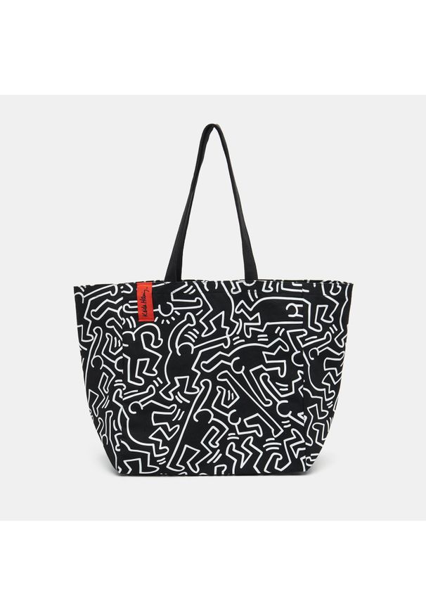 Sinsay - Torba shopper Keith Haring - Czarny. Kolor: czarny