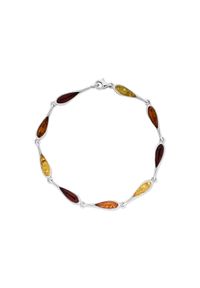 W.KRUK RABAT Bransoletka Srebrna - srebro 925, Bursztyn - SAB/AB141. Materiał: srebrne. Kolor: srebrny. Kamień szlachetny: bursztyn #1