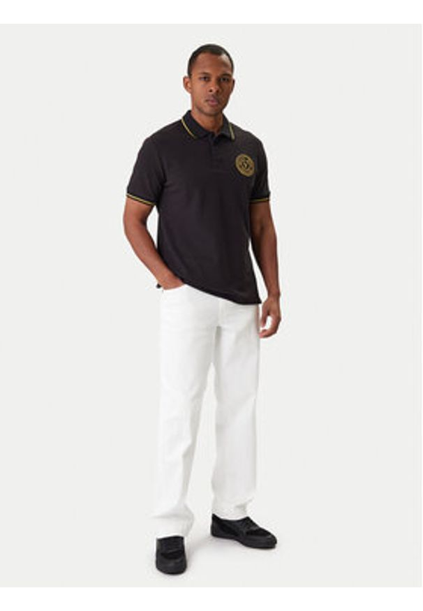 Versace Jeans Couture Polo 80GAGT03 CJ01T Czarny Regular Fit. Typ kołnierza: polo. Kolor: czarny. Materiał: bawełna