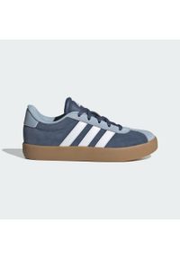 Adidas - Buty VL Court 3.0 Kids. Kolor: biały, wielokolorowy, niebieski. Materiał: zamsz, materiał