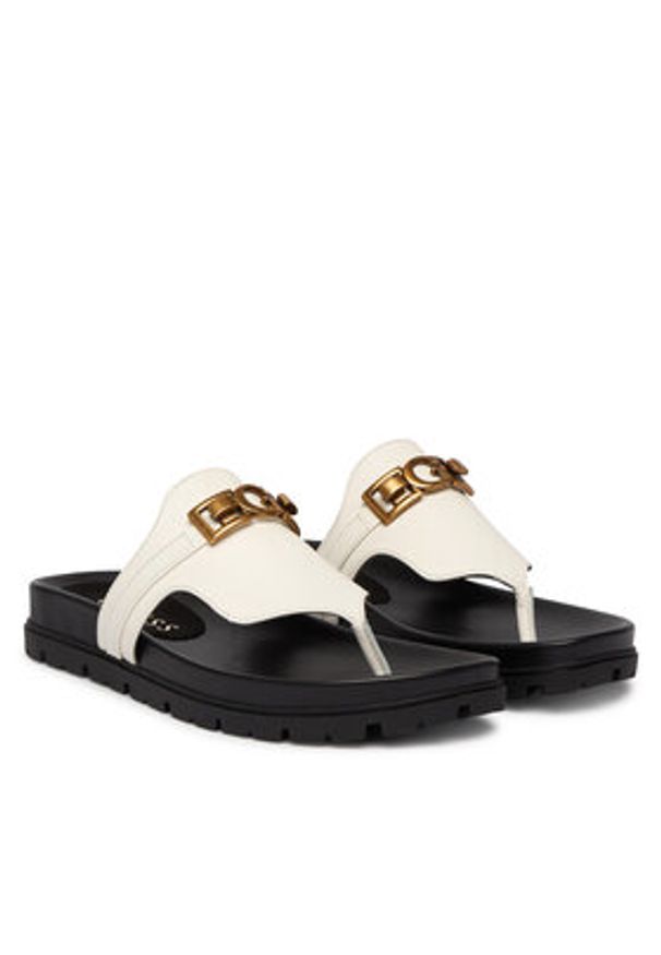 Guess Japonki FLJFRR LEA03 Biały. Kolor: biały. Materiał: skóra