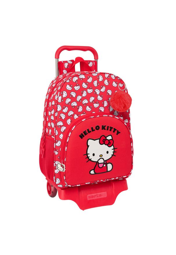 Torba szkolna z kółkami Hello Kitty Iconic Czerwony. Kolor: czerwony. Wzór: motyw z bajki