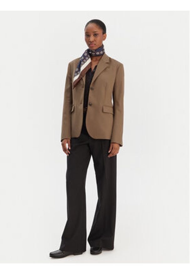 TOMMY HILFIGER - Tommy Hilfiger Marynarka Timeless WW0WW46662 Beżowy Regular Fit. Kolor: beżowy. Materiał: syntetyk