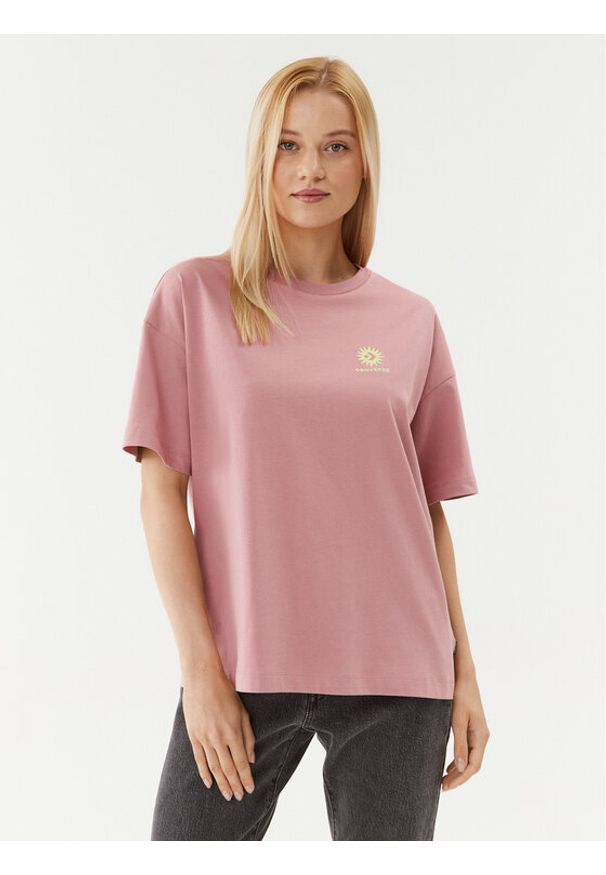 Converse T-Shirt Star Chevron Os Tee 10025213-A03 Różowy Regular Fit. Kolor: różowy. Materiał: bawełna