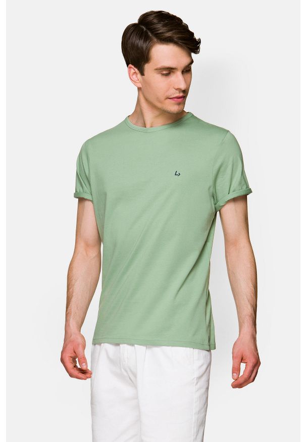 Lancerto - Koszulka Jasnozielona Bawełniana Daniel. Kolor: zielony. Materiał: bawełna