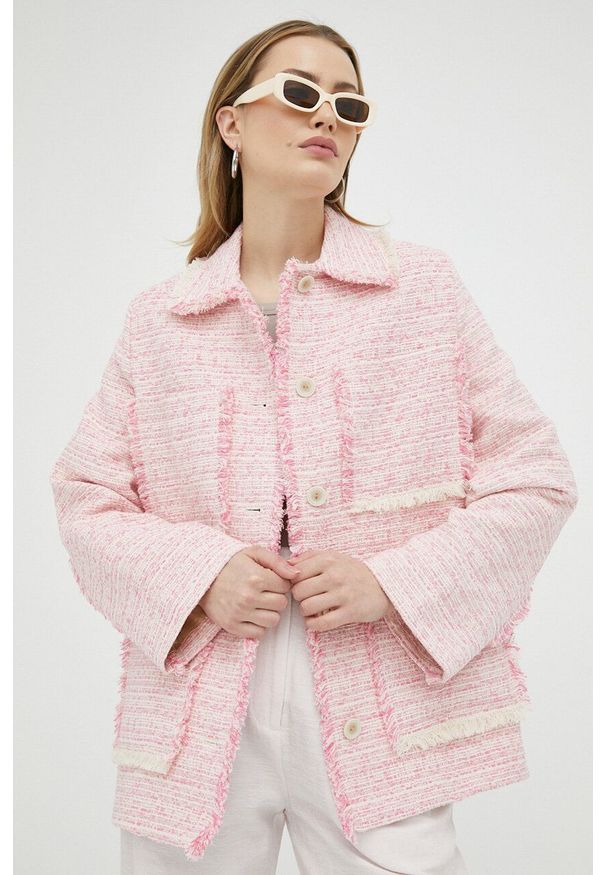 Samsoe & Samsoe - Samsoe Samsoe kurtka damska kolor różowy przejściowa. Kolor: różowy