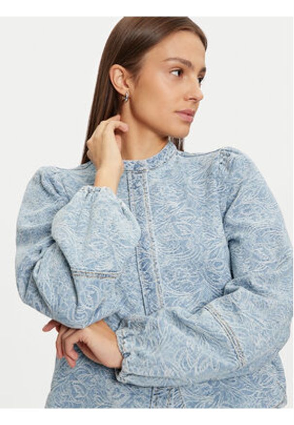 Vila Koszula jeansowa Chris 14103484 Niebieski Regular Fit. Kolor: niebieski. Materiał: bawełna