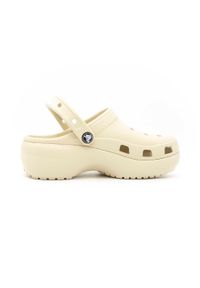 Buty do chodzenia damskie Crocs Classic Platform Clog. Kolor: beżowy. Materiał: materiał, syntetyk. Obcas: na platformie