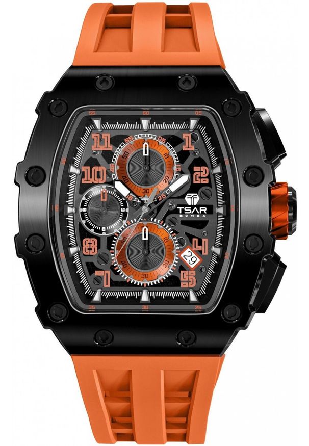 NoName - Zegarek męski Tsar Bomba TB8204Q-12 pomarańczowy. Kolor: pomarańczowy
