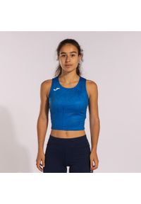 Tank top do biegania damski Joma Elite IX Crop top. Kolor: niebieski