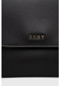 DKNY - Dkny Torebka skórzana R12EHO17 kolor czarny. Kolor: czarny. Materiał: skórzane. Rodzaj torebki: na ramię #6