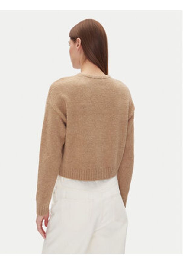 DKNY Sweter DJ4R0424 Beżowy Regular Fit. Kolor: beżowy. Materiał: bawełna