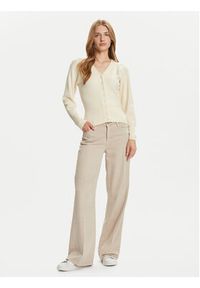 Vero Moda Kardigan Saba 10334777 Beżowy Regular Fit. Kolor: beżowy. Materiał: syntetyk