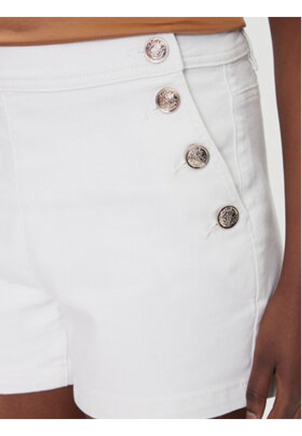 Morgan Szorty jeansowe 241-SHIVAL1 Biały Slim Fit. Kolor: biały. Materiał: syntetyk, bawełna