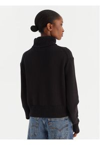 Calvin Klein Jeans Golf Chenille Monologo LV047D354G Czarny Regular Fit. Typ kołnierza: golf. Kolor: czarny. Materiał: bawełna #5