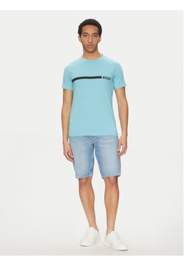 BOSS T-Shirt 50517970 Niebieski Slim Fit. Kolor: niebieski. Materiał: bawełna