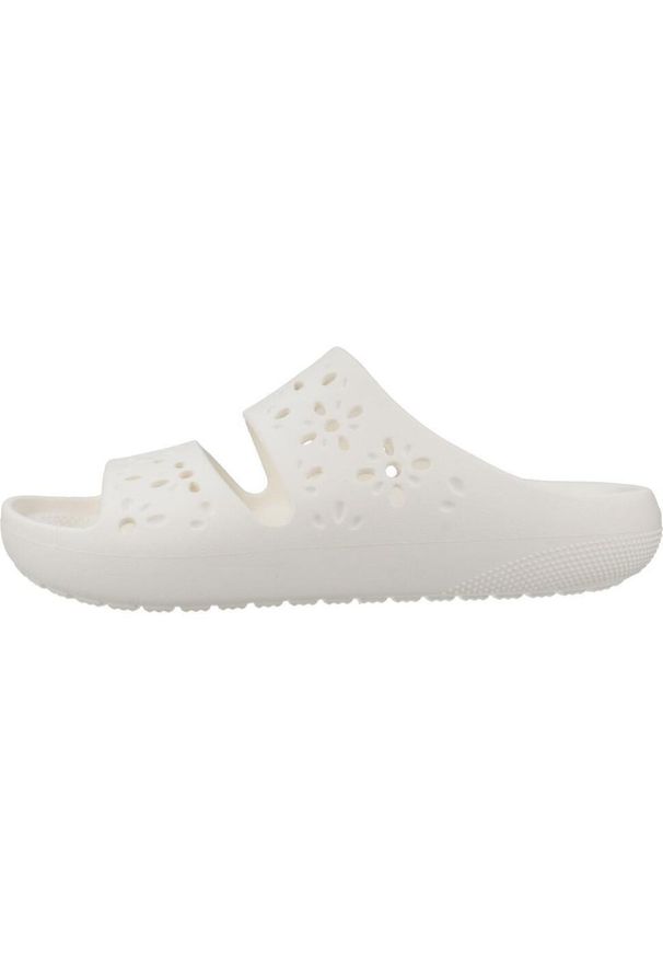Crocs - Sandały CROCS CLASSIC FLORAL CUT OUT SAND Biały. Kolor: biały. Materiał: guma