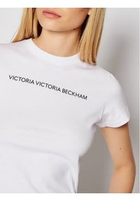 Victoria Victoria Beckham T-Shirt Logo 2121JTS002433A Biały Slim Fit. Kolor: biały. Materiał: bawełna #4
