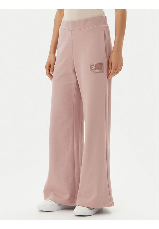 EA7 Emporio Armani Spodnie dresowe 7W000179 AF12473 U4079 Różowy Wide Leg. Kolor: różowy. Materiał: bawełna