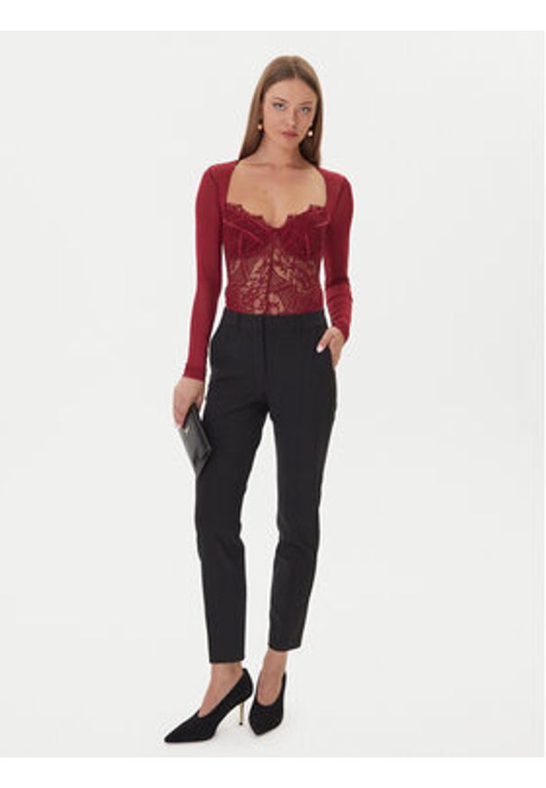 BARDOT - Bardot Body Farrah Lace 51150TB3 Bordowy. Kolor: czerwony. Materiał: syntetyk