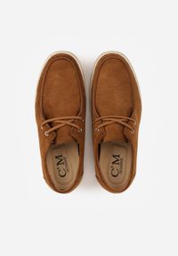 Born2be - Brązowe Półbuty Mokasyny ze Sznurowaną Cholewką Ellsia. Okazja: na co dzień, do pracy. Kolor: brązowy. Materiał: jeans. Szerokość cholewki: normalna. Styl: casual, klasyczny #4