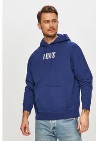 Levi's® - Levi's - Bluza bawełniana. Okazja: na spotkanie biznesowe. Typ kołnierza: kaptur. Kolor: niebieski. Materiał: bawełna. Wzór: nadruk. Styl: biznesowy #1