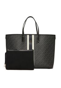 TOMMY HILFIGER - Tommy Hilfiger Torebka Th Monoplay Le Maxi Tote AW0AW17697 Czarny. Kolor: czarny. Materiał: skórzane