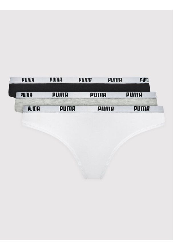 Puma Komplet 3 par stringów 907590 Kolorowy. Materiał: bawełna. Wzór: kolorowy