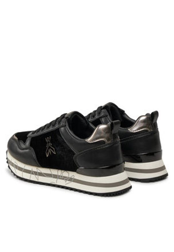Patrizia Pepe Sneakersy PJ859.01 Czarny. Kolor: czarny. Materiał: materiał