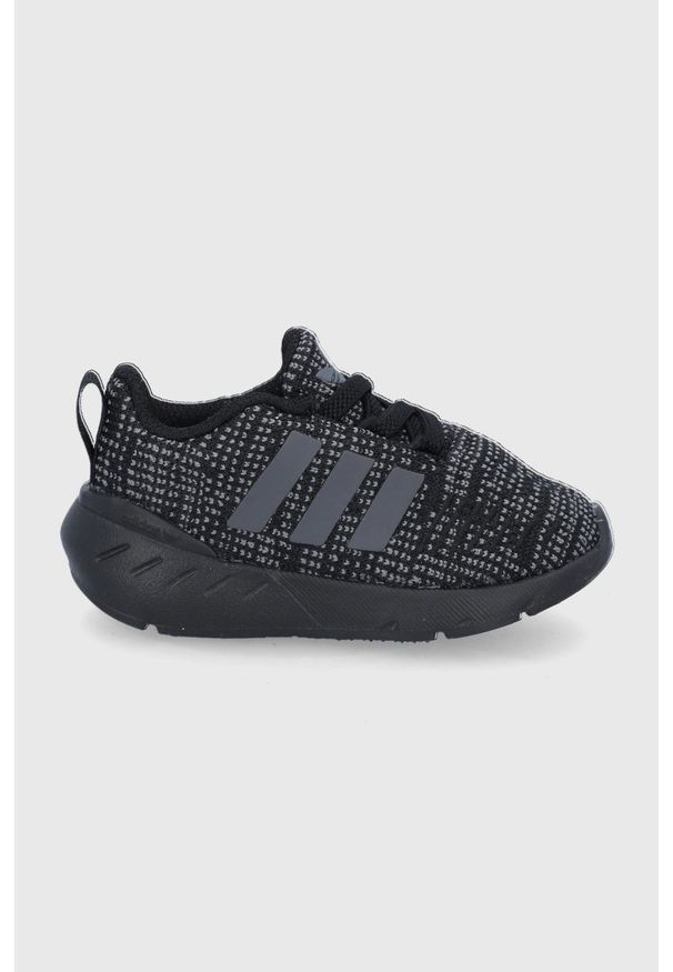 adidas Originals Buty dziecięce Swift Run 22 El I GW8167 kolor czarny. Nosek buta: okrągły. Zapięcie: sznurówki. Kolor: czarny. Materiał: guma. Sport: bieganie