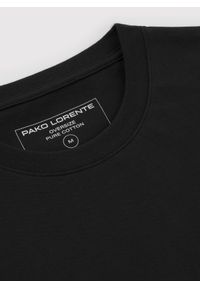 Pako Lorente - PAKO LORENTE - Czarny t-shirt oversize. Okazja: na co dzień. Kolor: czarny, brązowy, biały. Materiał: bawełna. Styl: casual #5