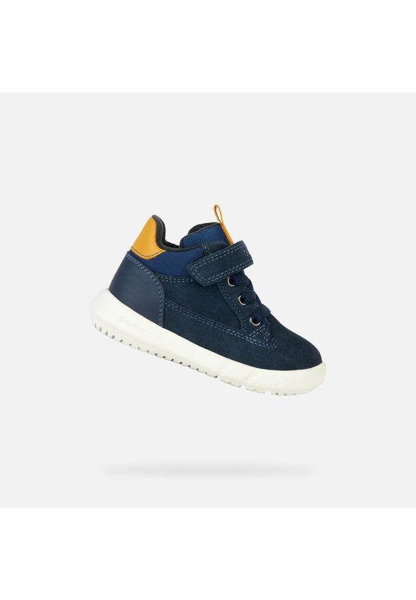 Geox - Buty GEOX B HYROO BOY Niebieski. Okazja: na co dzień. Kolor: niebieski, brązowy, wielokolorowy, żółty. Materiał: tkanina, skóra