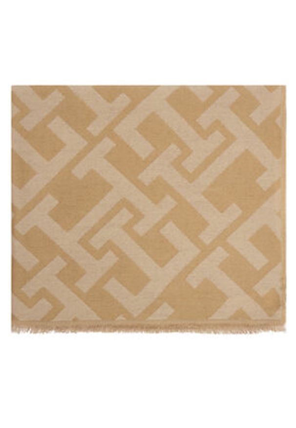 TOMMY HILFIGER - Tommy Hilfiger Szal Th Monogram Heavy Scarf AW0AW18051 Beżowy. Kolor: beżowy. Materiał: materiał