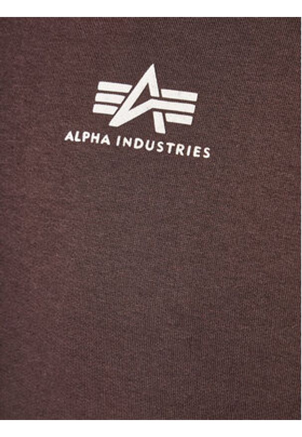 Alpha Industries Bluza Basic Small Logo 196318 Brązowy Regular Fit. Kolor: brązowy. Materiał: bawełna