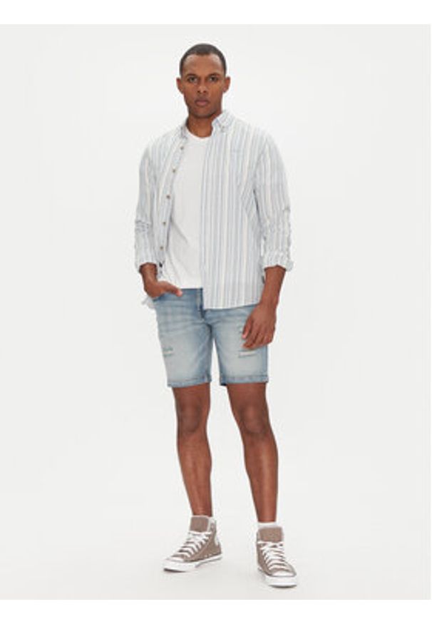 INDICODE Szorty jeansowe Sejer 70-849 Niebieski Slim Fit. Kolor: niebieski. Materiał: bawełna