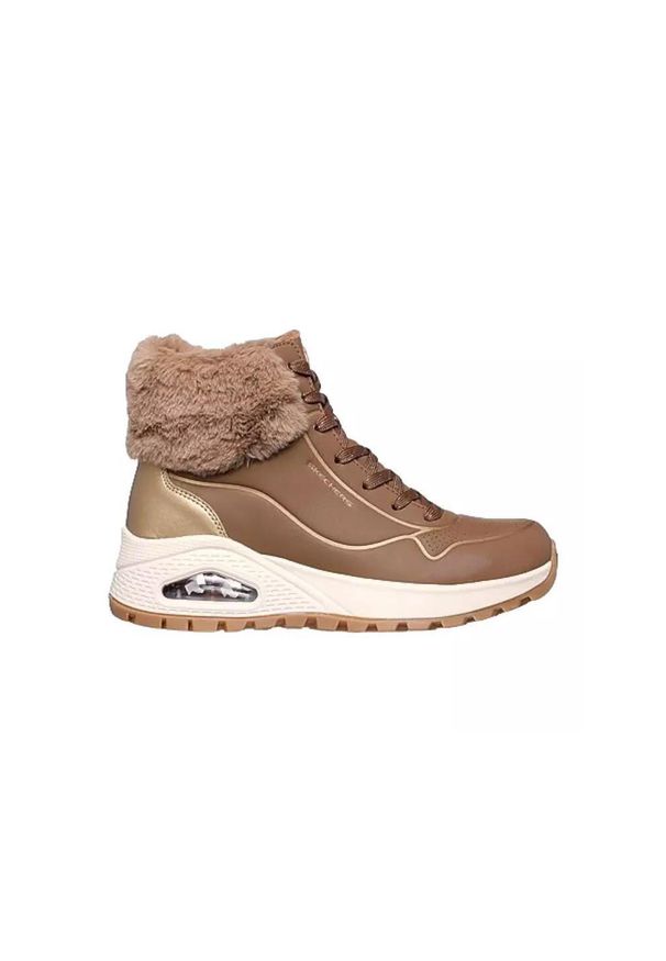 skechers - Buty do chodzenia damskie Skechers Uno Rugged. Wysokość cholewki: za kostkę. Kolor: brązowy. Materiał: materiał, syntetyk. Szerokość cholewki: normalna. Sport: turystyka piesza