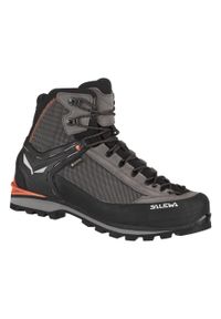 Buty Trekkingowe Męskie Salewa Crow Gtx. Wysokość cholewki: za kostkę. Zapięcie: sznurówki. Kolor: czarny, brązowy, wielokolorowy. Materiał: syntetyk, materiał. Szerokość cholewki: normalna. Sezon: zima