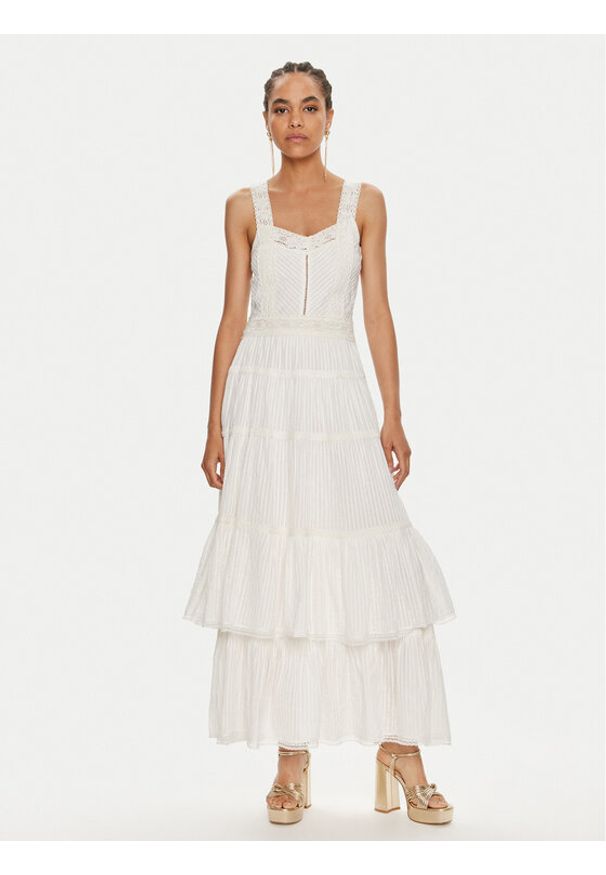 TwinSet - TWINSET Sukienka letnia 241TT2030 Biały Regular Fit. Kolor: biały. Materiał: bawełna. Sezon: lato
