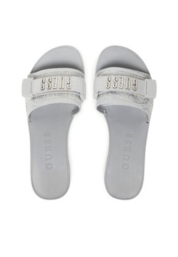 Guess Klapki FLJELYLEL19 Srebrny. Kolor: srebrny. Materiał: skóra