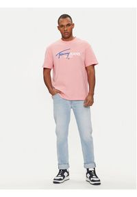 Tommy Jeans T-Shirt Spray Pop Color DM0DM18572 Różowy Regular Fit. Kolor: różowy. Materiał: bawełna #5