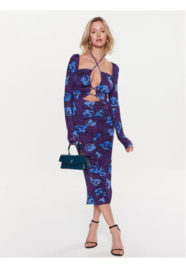 Versace Jeans Couture Sukienka codzienna 74HAO922 Fioletowy Regular Fit. Okazja: na co dzień. Kolor: fioletowy. Materiał: wiskoza. Typ sukienki: proste. Styl: casual