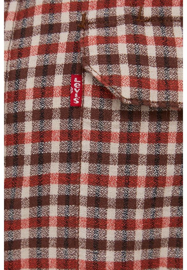 Levi's® - Levi's Koszula bawełniana męska kolor brązowy relaxed z kołnierzykiem klasycznym. Okazja: na spotkanie biznesowe. Typ kołnierza: kołnierzyk klasyczny. Kolor: brązowy. Materiał: bawełna. Styl: klasyczny