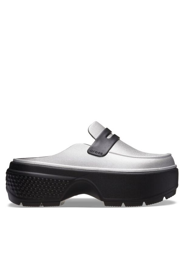 Crocs Klapki Stomp Metallic Loafer Clog 210363 Srebrny. Kolor: srebrny