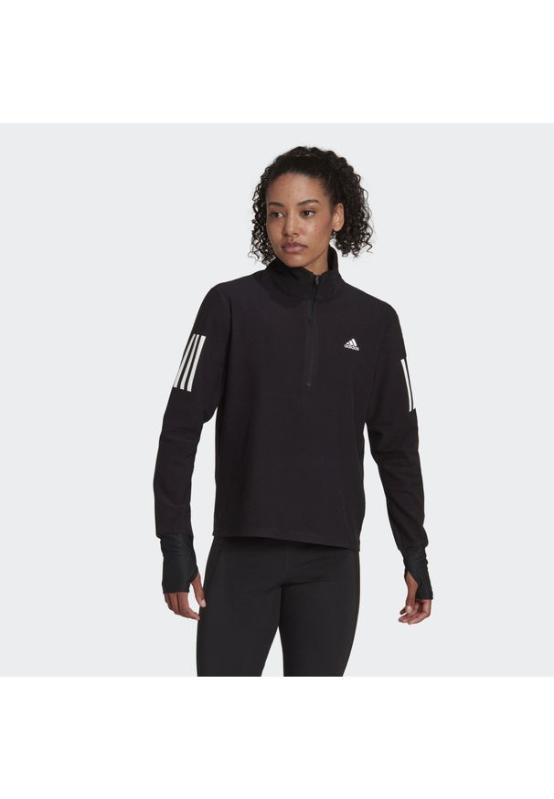 Adidas - Bluza do biegania Own the Run Running 1/2 Zip. Kolor: czarny. Materiał: materiał. Sport: bieganie