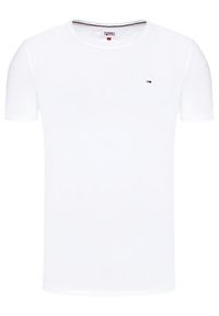 Tommy Jeans T-Shirt Jaspe Biały Slim Fit. Kolor: biały. Materiał: syntetyk, bawełna