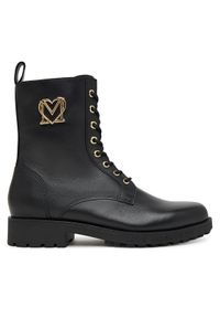 Love Moschino - LOVE MOSCHINO Trzewiki JA24254G0NIA0000 Czarny. Kolor: czarny. Materiał: skóra