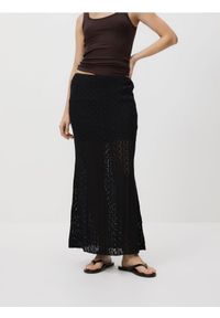 Reserved - Koronkowa spódnica maxi - czarny. Kolor: czarny. Materiał: koronka #1